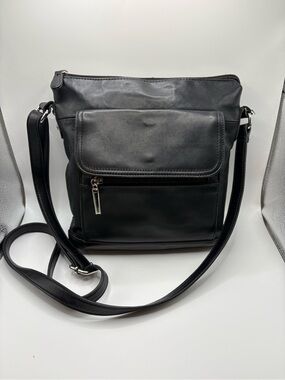 Giani Bernini Black Leather Crossbody Bag